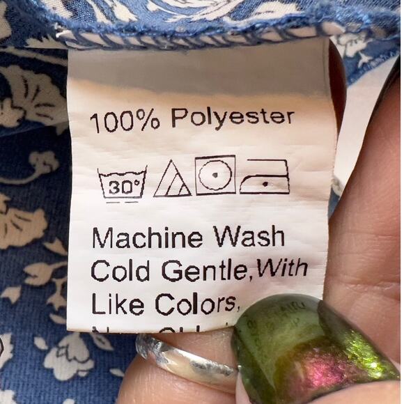 Shein sz. XS blue cropped blouse. soft girl, feminine flowy. #1949 - Picture 8 of 8